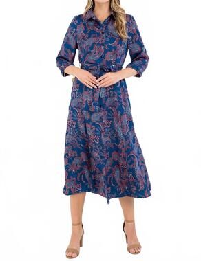 NEW LA SOUL paisley print dress in blue